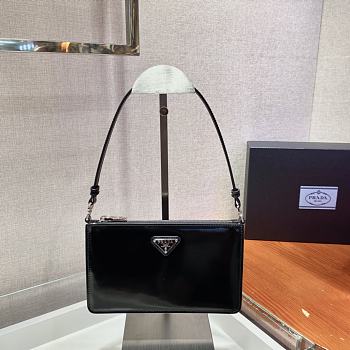 Forubags Prada Brushed Leather Mini-Bag Black - 1BC155 – 20x12x5.5 cm