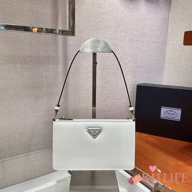Forubags Prada Brushed Leather Mini-Bag White - 1BC155 – 20x12x5.5 cm - 1