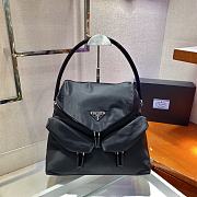Forubags Prada Signaux Nylon And Leather Hobo Bag Black - 1BC160 – 34x27x15 cm - 1