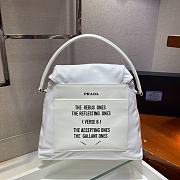 Forubags Prada Signaux Nylon And Leather Hobo Bag White - 1BC160 – 34x27x15 cm - 5