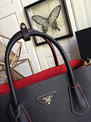 Forubags Prada Medium Saffiano Leather Double Bag Black/Fiery Red - 1BG775 – 33x24.5x14 cm - 6