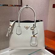 Forubags Prada Medium Saffiano Leather Double Bag White/Black - 1BG775 – 33x24.5x14 cm - 1