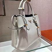 Forubags Prada Medium Saffiano Leather Double Bag White/Black - 1BG775 – 33x24.5x14 cm - 3