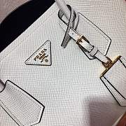 Forubags Prada Medium Saffiano Leather Double Bag White/Black - 1BG775 – 33x24.5x14 cm - 5