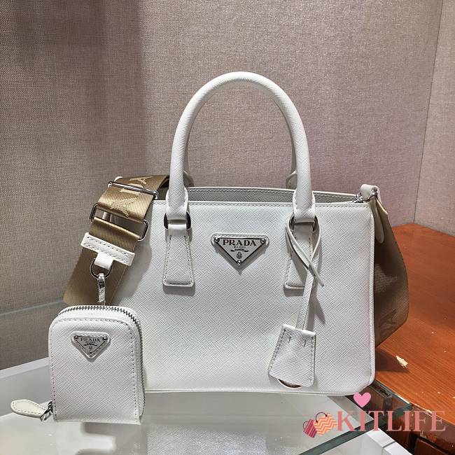 Forubags Prada Galleria Saffiano leather mini bag White - 1BA296 – 23x16.5x10 cm - 1