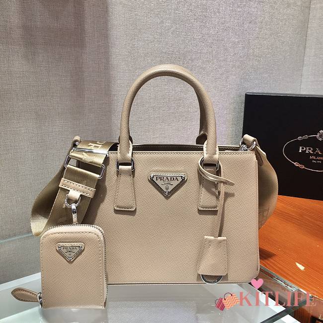 Forubags Prada Galleria Saffiano Leather Mini Bag Beige - 1BA296 – 23x16.5x10 cm - 1