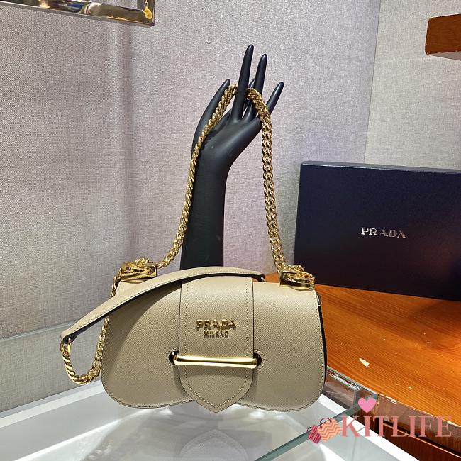 Forubags Prada Saffiano Leather Prada Sidonie Bag Beige - 1BD219 – 21.5x12x6.5 cm - 1