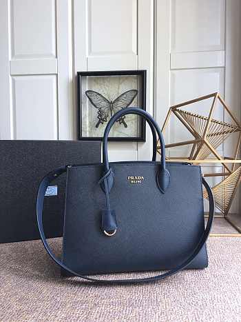 Forubags Prada Saffiano Plain Tripple-Compartment Bag Dark Blue - PR153 – 33.5x24x9 cm