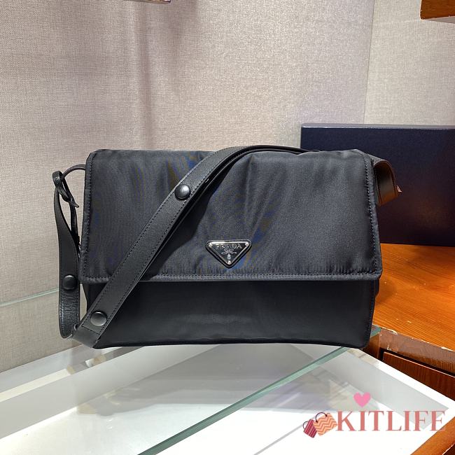 Forubags Prada Medium Padded Nylon Shoulder Bag Black - 1BD255 –21.5x12x30 cm - 1