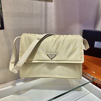 Forubags Prada Medium Padded Nylon Shoulder Bag Beige - 1BD255 –21.5x12x30 cm