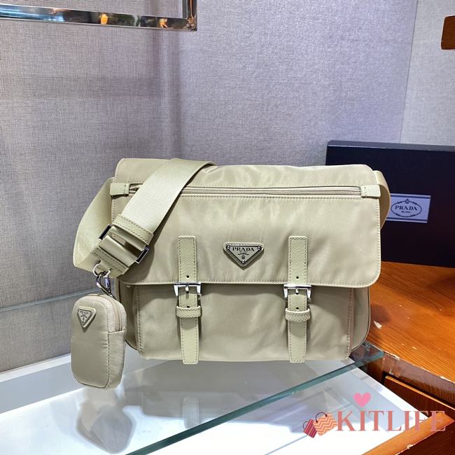 Forubags Prada Medium Nylon Shoulder Bag Beige - 1BD671 –30x25x12 cm - 1
