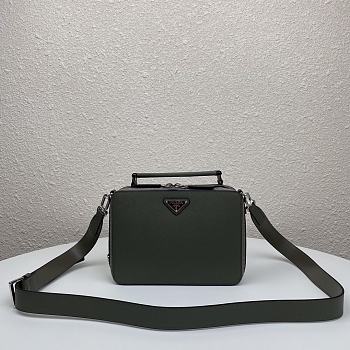 Forubags Prada Brique Saffiano Leather Cross-Body Bag Dark Green - 2VH069 –22x16x6 cm