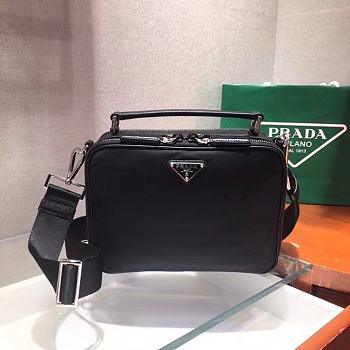 Forubags Prada Brique Nylon Leather Cross-Body Bag Black - 2VH069 –22x16x6 cm