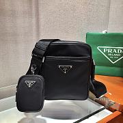 Forubags Prada Nylon and Saffiano Leather Bag with Strap Silver Logo- 2VH112 –20x16x5 cm - 1