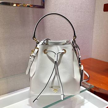 Forubags Prada Saffiano Leather Bucket Bag White - 1BZ032 –22x22x14 cm