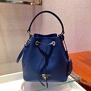Forubags Prada Saffiano Leather Bucket Bag Dark Blue - 1BZ032 –22x22x14 cm - 1