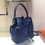 Forubags Prada Saffiano Leather Bucket Bag Dark Blue - 1BZ032 –22x22x14 cm - 4