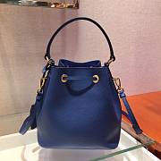 Forubags Prada Saffiano Leather Bucket Bag Dark Blue - 1BZ032 –22x22x14 cm - 5