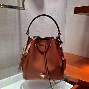 Forubags Prada Saffiano Leather Bucket Bag Brown- 1BZ032 –22x22x14 cm - 1