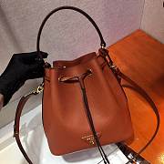 Forubags Prada Saffiano Leather Bucket Bag Brown- 1BZ032 –22x22x14 cm - 5