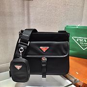 Forubags Prada Nylon Cross Body Bag Black/Red- 2VH110 –25x22x7 cm - 1