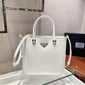 Forubags Prada Brushed Leather Tote Bag White - 1BA330 –24x22x6 cm