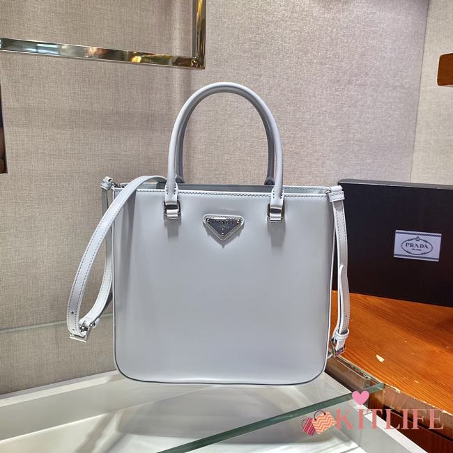 Forubags Prada Brushed Leather Tote Bag Cornflower Blue - 1BA330 –24x22x6 cm - 1