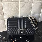 Forubags Prada Medium Leather Prada Diagramme Silver Chain Bag Black - 1BD108 –25x17x6 cm - 1