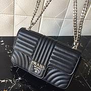 Forubags Prada Medium Leather Prada Diagramme Silver Chain Bag Black - 1BD108 –25x17x6 cm - 3