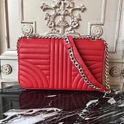 Forubags Prada Medium Leather Prada Diagramme Silver Chain Bag Red - 1BD108 –25x17x6 cm - 6