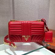 Forubags Prada Medium Leather Prada Diagramme Gold Chain Bag Red - 1BD108 –24x14x6 cm - 1