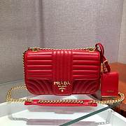 Forubags Prada Medium Leather Prada Diagramme Gold Chain Bag Red - 1BD108 –24x14x6 cm - 6