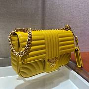 Forubags Prada Medium Leather Prada Diagramme Gold Chain Bag Yellow - 1BD108 –24x14x6 cm - 6