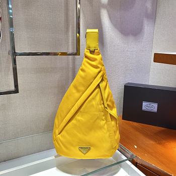 Forubags Prada Re-Nylon And Leather Backpack Yellow- 2VZ092 –26.5x37.5x10 cm