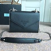 Forubags Prada Saffiano Leather Prada Monochrome Bag Black - 1BD127 –21x14x10 cm - 1
