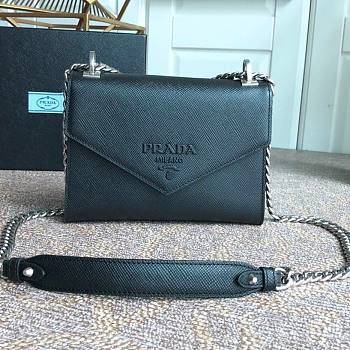 Forubags Prada Saffiano Leather Prada Monochrome Bag Black - 1BD127 –21x14x10 cm