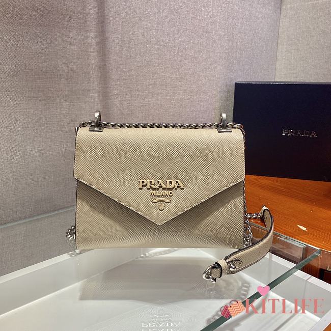 Forubags Prada Saffiano Leather Prada Monochrome Bag Beige - 1BD127 –21x14x10 cm - 1
