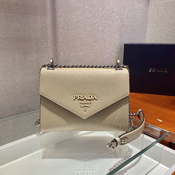 Forubags Prada Saffiano Leather Prada Monochrome Bag Beige - 1BD127 –21x14x10 cm