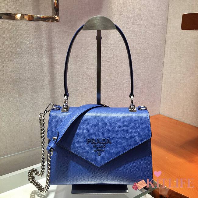 Forubags Prada Saffiano Leather Prada Monochrome Bag Sea Blue - 1BD127 –21x14x10 cm - 1
