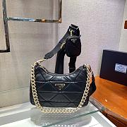 Forubags Prada System Nappa Leather Patchwork Shoulder Bag Black - 1BC157 –18.5x24x9 cm - 1