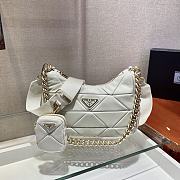 Forubags Prada System Nappa Leather Patchwork Shoulder Bag White - 1BC157 –18.5x24x9 cm - 3