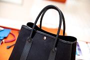 Forubags Hermes Garden Party Canvas Leather Bag Black – 30x23x17 cm - 3