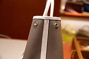 Forubags Hermes Garden Party Canvas Leather Bag Elephant Grey/White – 30x23x17 cm - 3