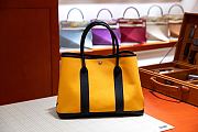 Forubags Hermes Garden Party Canvas Leather Bag Yellow/Black – 30x23x17 cm - 1