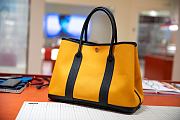 Forubags Hermes Garden Party Canvas Leather Bag Yellow/Black – 30x23x17 cm - 6