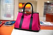 Forubags Hermes Garden Party Canvas Leather Bag Pink/Black – 30x23x17 cm - 1