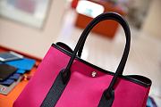 Forubags Hermes Garden Party Canvas Leather Bag Pink/Black – 30x23x17 cm - 4