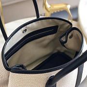 Forubags Hermes Garden Party Canvas Leather Small Bag White/Black – 30x21x13 cm - 6