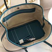 Forubags Hermes Garden Party Canvas Leather Small Bag White/Light Blue - 30x21x13 cm - 4