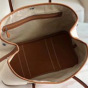 Forubags Hermes Garden Party Canvas Leather Small Bag White/Brown – 30x21x13 cm - 2